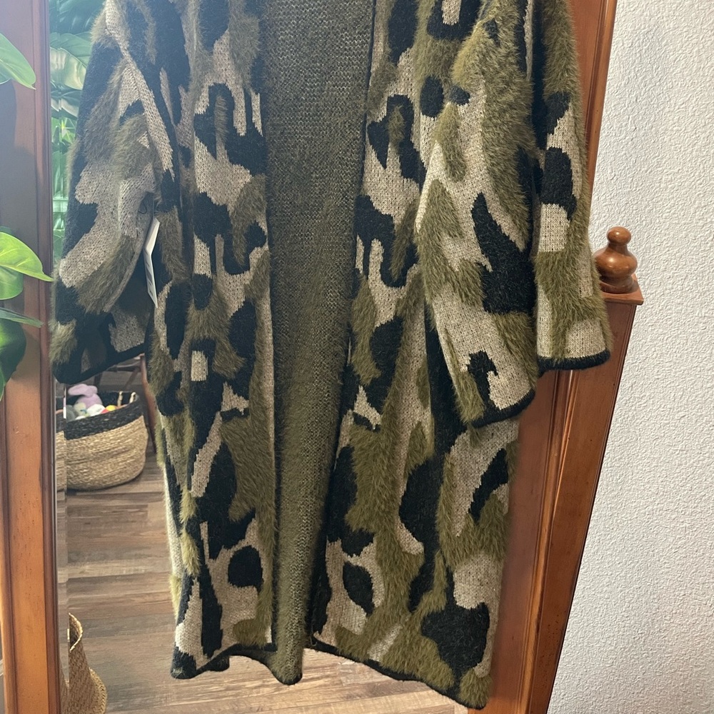 Camo Print Duster/Cardigan